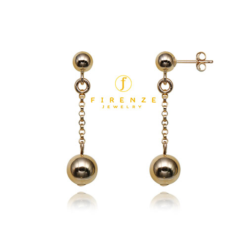 14K Gold Filled Handmade 10mm PlateRoll with 60mm Roundball Dangle Earrings[Firenze Jewelry] 피렌체주얼리