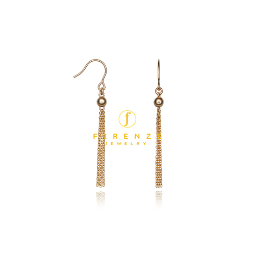 14K Gold Filled Handmade EarWire Basic with 180x4mm CableChain Tassel Roundball Earrings[Firenze Jewelry] 피렌체주얼리