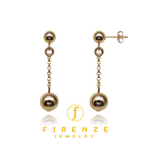 14K Gold Filled Handmade 10mm PlateRoll with 60mm Roundball Dangle Earrings[Firenze Jewelry] 피렌체주얼리