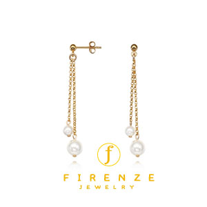 14K Gold Filled Handmade 20/30mm PlateRoll Chain with 4x6mm Freshwater Pear Earring[Firenze Jewelry] 피렌체주얼리